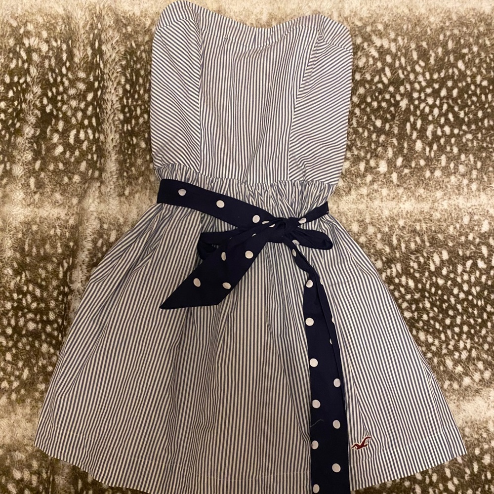 Hollister Pinstripe Strapless Dress